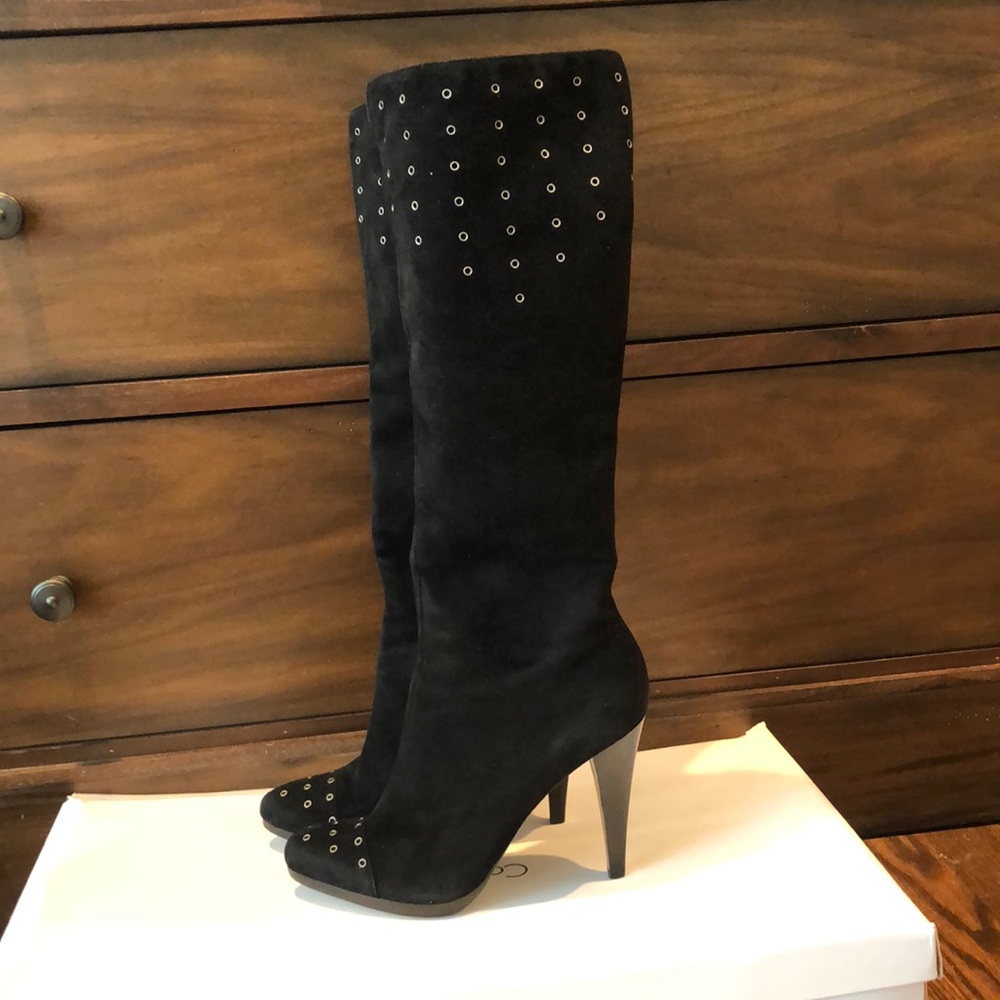 Calvin Klein knee high suede boots